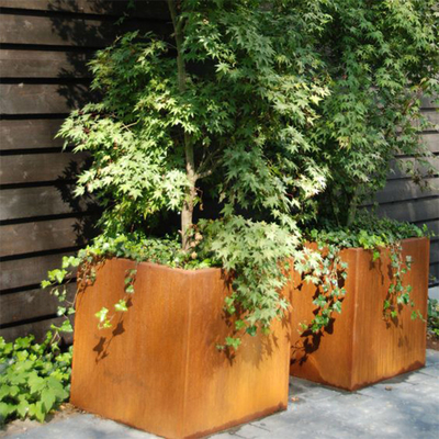 Impermeable comercial del plantador de Rusty Corten Steel Outdoor Metal