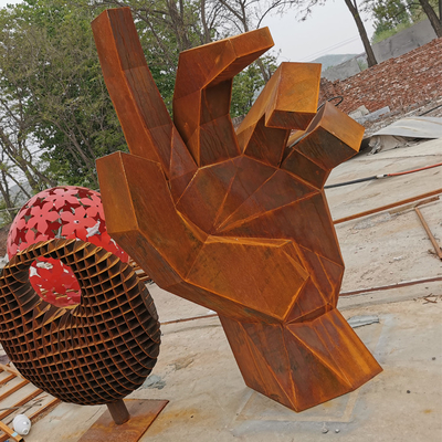 escultura de acero del 175cm Rusty Metal Garden Ornaments Corten para la decoración del parque