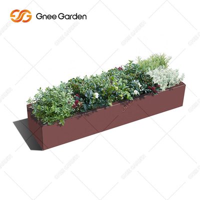 Plantador rectangular de acero de Corten del plantador al aire libre del metal de la longitud 300mm-1000m m