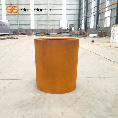 Plantadores de Rusty Finish Round Corten Steel de la flor para el jardín
