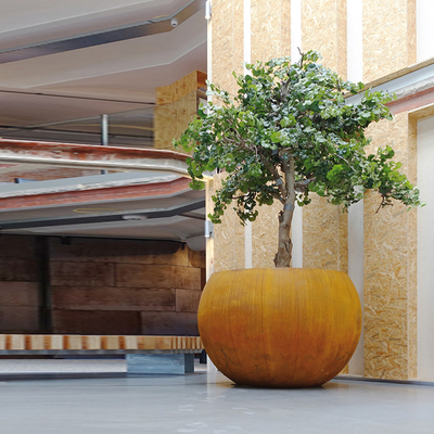 plantador al aire libre formado esfera aumentado 1000m m del metal para el centro comercial