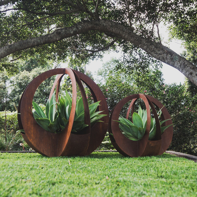 Al aire libre decorativo de los plantadores de acero grandes de Corten del jardín de Gnee