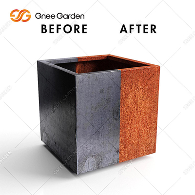 acero rectangular geométrico de Corten de la caja del plantador del metal de los 90*25*25cm