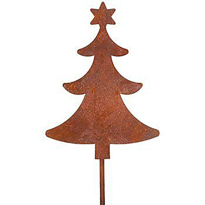 El jardín aherrumbrado de acero del metal de Corten adorna la decoración formada árbol de navidad