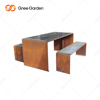 Banco de parque del metal de Rusty Red Outdoor Metal Furniture de la recepción del ODM del OEM