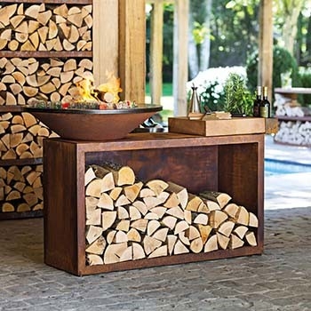 Tabla de acero rectangular del fuego de Corten de la función multi con almacenamiento del registro