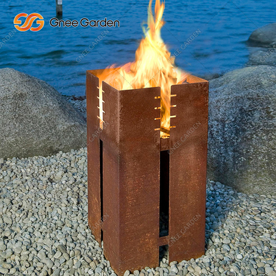 carbón de leña de acero cuadrado de la parrilla de la BARBACOA de 1200m m Corten que quema decorativo