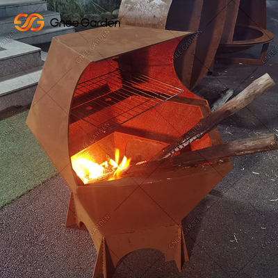 Parrillas de carbón para cocinar al aire libre de acero corten para barbacoa