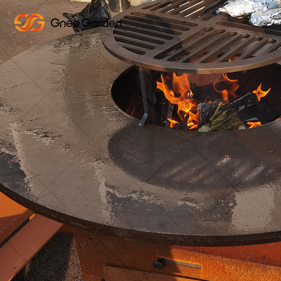 Jardín de cocinar al aire libre de acero del patio trasero de las parrillas de Corten del carbón de leña decorativo