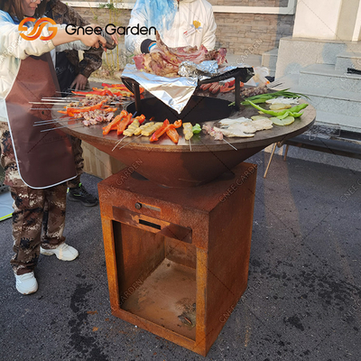 BARBACOA de acero al aire libre del hoyo del fuego del jardín de Corten que cocina parrillas de cocinar al aire libre de la placa