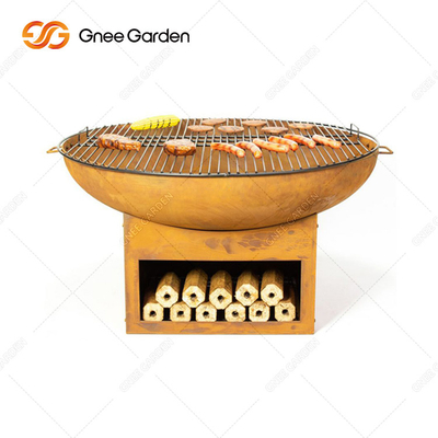 Metal de acero Rusty Barbecue Grill que acampa de Corten para las verduras de cocinar al aire libre