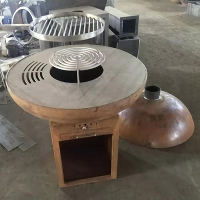 El cocinar moderno de la BARBACOA de Rusty Finish Corten Steel Fire Pit For Outdoor Kitchen del carbón de leña