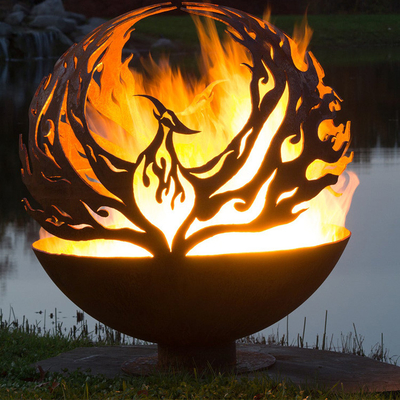 Diseño Rusty Outdoor Metal Fire Ball del modelo de Phoenix en el acero de Corten