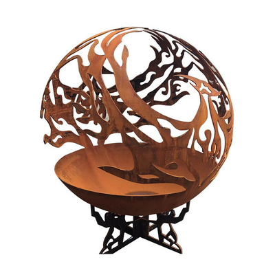 Fuego Pit Outdoor Patio Corten Sphere Firepit del acero del modelo de Phoenix para calentarse del jardín