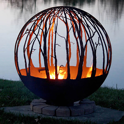 Madera al aire libre que quema el fuego de acero Pit Round Custom de la esfera de Corten