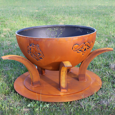 Fuego de acero al aire libre Pit Pre Rusted For Garden de Corten de 58 pulgadas
