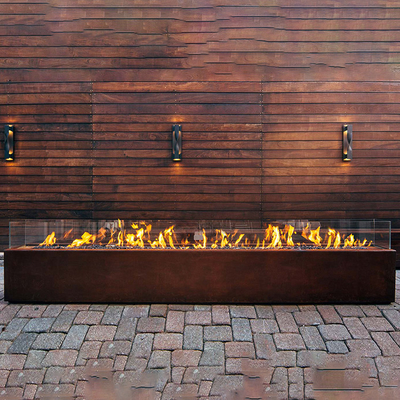 fuego rectangular Pit Heater Corten Steel Modern Aesthetic del metal de 1500m m