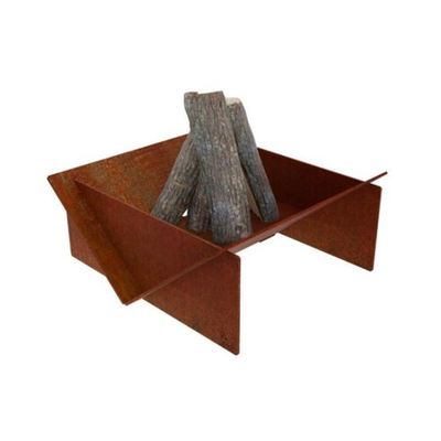 Brasero Desmontable de Acero Corten GN-FP-333 Calefacción Exterior Oxidado Natural