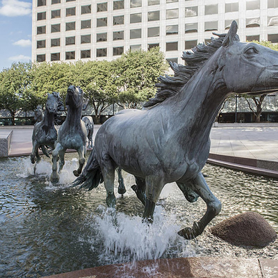 Escultura de bronce al aire libre estándar del SGS H140cm, estatua de bronce del jardín del caballo