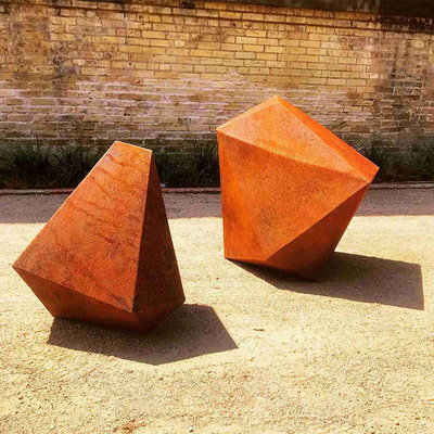 Estatuas de acero geométricas irregulares de la yarda del metal de la escultura de Corten del extracto