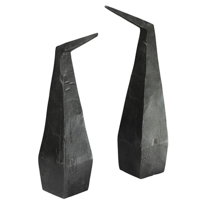 El hierro al aire libre nórdico del negro de la escultura del metal del extracto esculpe altura de 6 pulgadas