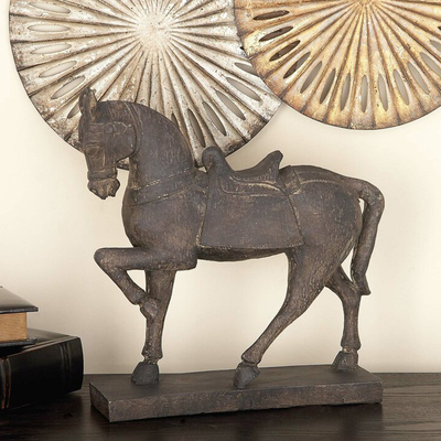 El tablero de la mesa del metal del caballo de la oficina esculpe las estatuas del arrabio altura de 15 pulgadas