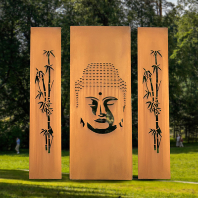 ornamentos de acero del jardín del metal del divisor de la aislamiento del corte del laser de las pantallas GN-SH-204 de 1500m m Corten