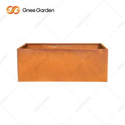 Plantador rectangular de la pared del metal del plantador decorativo al aire libre grande del metal de Corten
