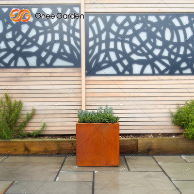 Caja de acero de la flor de Corten del plantador de la pared de ejecución del metal del moho