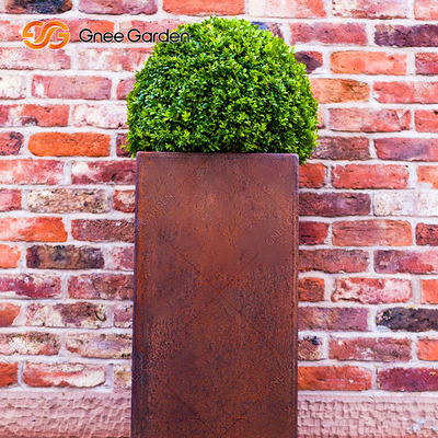 Caja de acero de la flor de Corten del plantador de la pared de ejecución del metal del moho