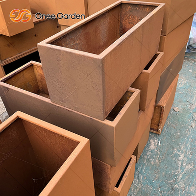 Plantador de acero del metal de soldadura de la maceta de Corten de la caja del plantador de Corten