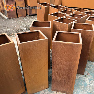 Plantador de acero del metal de soldadura de la maceta de Corten de la caja del plantador de Corten