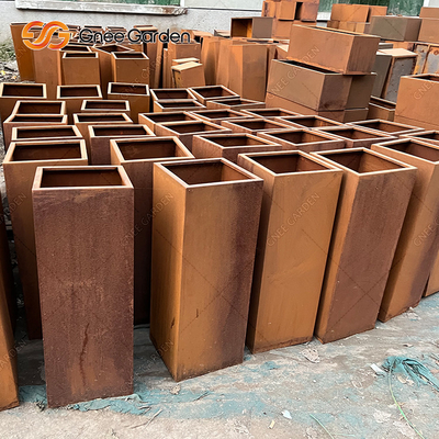 potes de la planta siderúrgica de Corten de la decoración de 2.0-10m m Rusty Metal Planter Boxes Garden