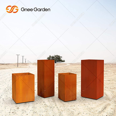 Las macetas de acero de Corten del cuadrado del plantador al aire libre grande del metal modificaron para requisitos particulares