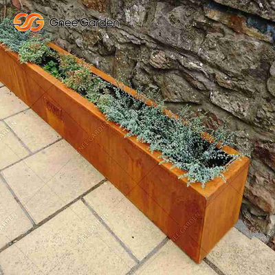 Las macetas de acero de Corten del cuadrado del plantador al aire libre grande del metal modificaron para requisitos particulares