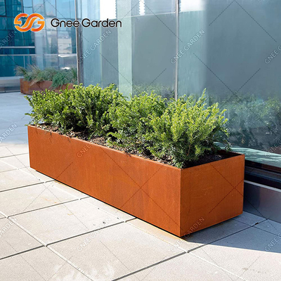 Las macetas de acero de Corten del cuadrado del plantador al aire libre grande del metal modificaron para requisitos particulares