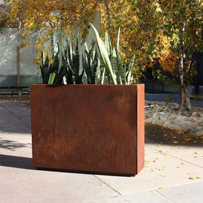 Modifique las macetas cuadradas al aire libre grandes del metal para requisitos particulares del plantador de acero de Corten