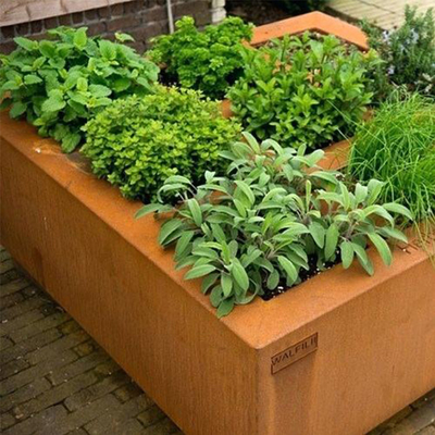 Plantador de la serie del metal que resiste al pote de acero del plantador de Corten de la caja de acero del plantador