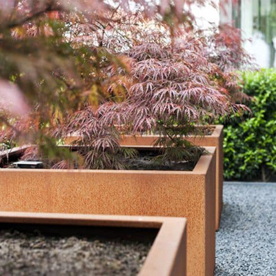 Maceta de acero rectangular del soporte del metal del plantador de Corten