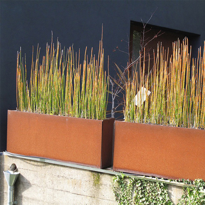Maceta de acero rectangular del soporte del metal del plantador de Corten