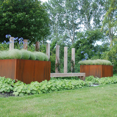 Maceta de acero rectangular del soporte del metal del plantador de Corten