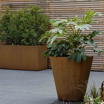 potes de la planta siderúrgica de Corten de la decoración de 2.0-10m m Rusty Metal Planter Boxes Garden