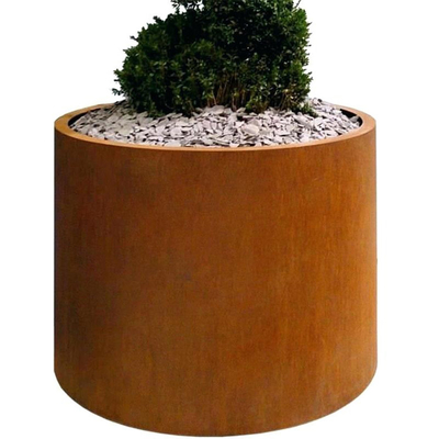 Caja circular de los plantadores Corten del OEM del acero grande del ODM con proteger de la aislamiento