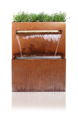 La fuente de agua de acero al aire libre grande moderna de Corten modificó para requisitos particulares