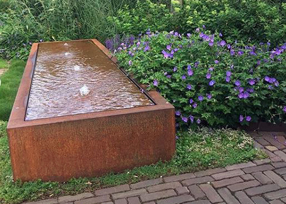 Característica de acero del agua de la fuente del jardín de Corten para la decoración al aire libre