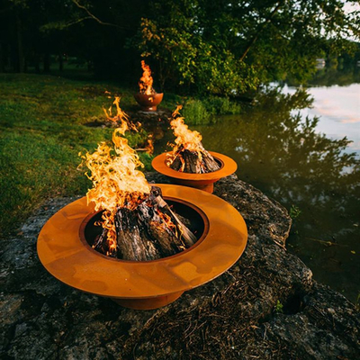 acero de acero Firepit Prerusted del jardín de tabla del fuego de 550mm-1500m m Corten