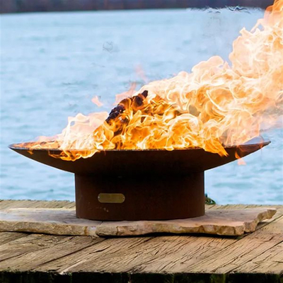 Pintura da alta temperatura de acero de la hornilla los 55*55*41cm de la BARBACOA del hoyo del fuego de Corten de la ronda antigua