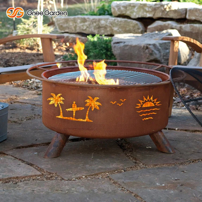 Contemporáneo cualquier natural de acero del cuenco del hoyo del fuego de Corten del tamaño aherrumbrado