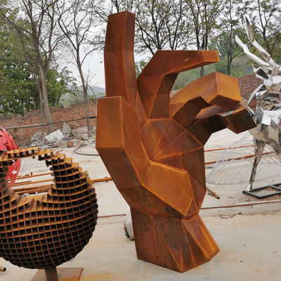 escultura de acero del 175cm Rusty Metal Garden Ornaments Corten para la decoración del parque
