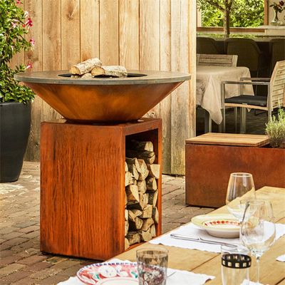 Hoyo de acero de acero del fuego de Pit Camping el 120cm Corten del fuego de la ronda de Prerusted Corten